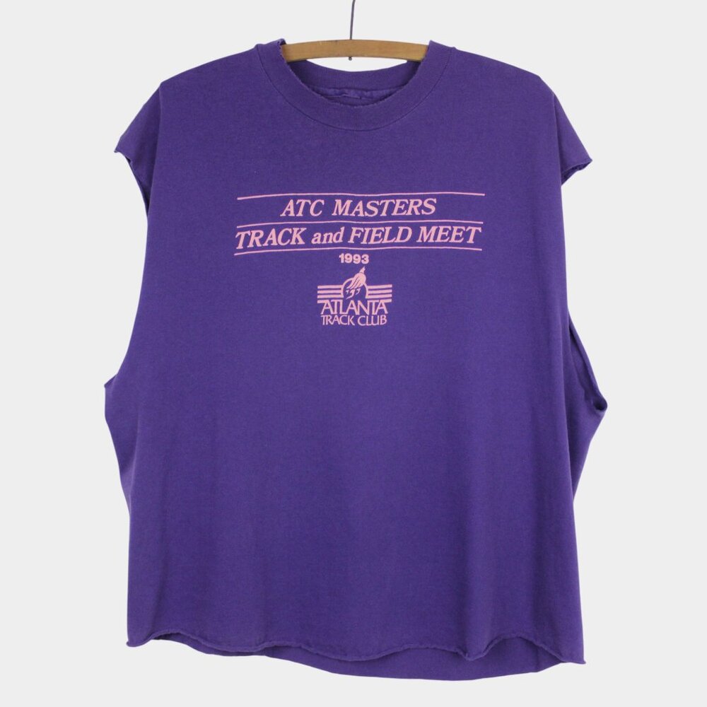 Vintage 1993 Atlanta Track Club Purple Sleeveless Muscle Tee